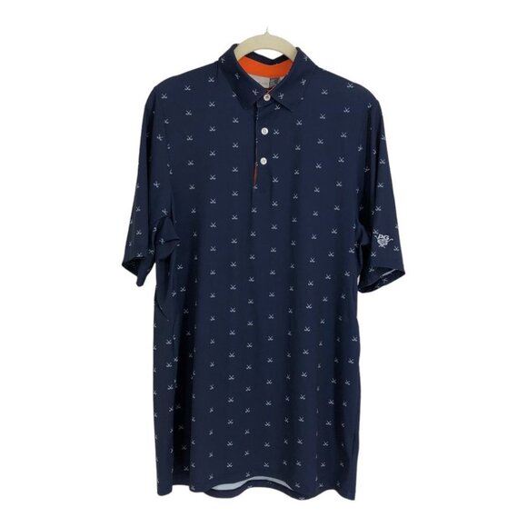 KJUS Navy Men's Golfer Polo in Atlanta Blue/White size 48 S - Picture 3 of 15